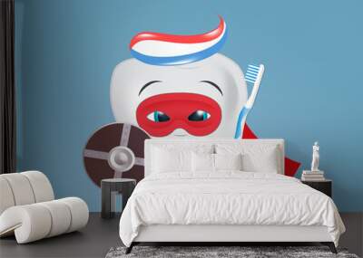 superhero tooth Wall mural