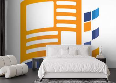 logo icon for online media reading business Wall mural