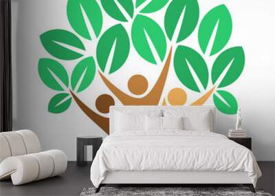 vector icon illustration with the concept of people tree Wall mural