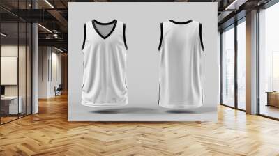 Blank white basketball uniform mockup Wall mural