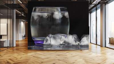 glass of water and ice cubes Wall mural