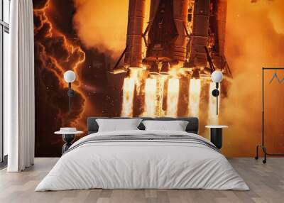 A powerful rocket engine being ignited Wall mural