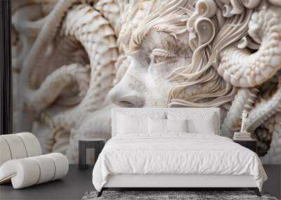 A statue of the head of the Medusa, the beautiful Gorgon in Greek mythology Wall mural