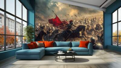 Ancient epic battle scene Wall mural