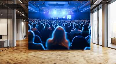 Business conference with audience and presentation on stage Wall mural