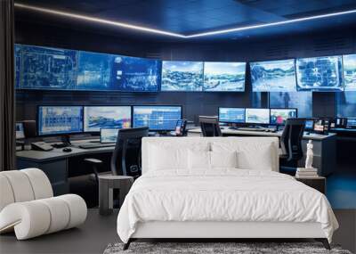 Generic control room with control equipment Wall mural