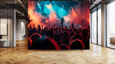 Rock festival or concert with a rock band on stage Wall mural