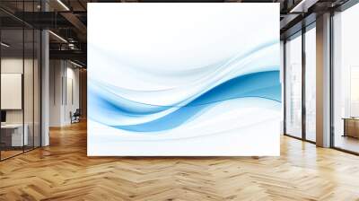 Smooth clean blue abstract background, with curved lines and shapes Wall mural