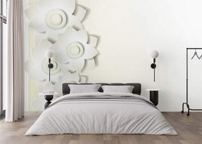 spring paper cutout design on light background Wall mural