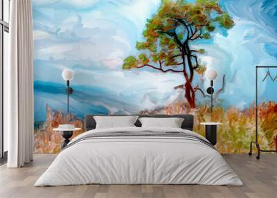 landscape tree Wall mural