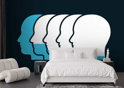 Vector illustration of the forgetting curve after Ebbinghaus depicting loss of memory over time Wall mural