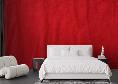 panorama of vintage red cloth texture and seamless background Wall mural