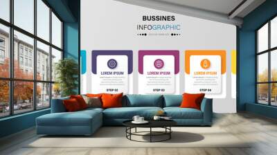 Vector 5 options and steps Infographics Template Design. Business data visualization timeline template design. Wall mural