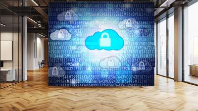 Cloud computing security or data protection concept Wall mural