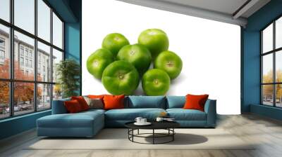 five green tomatoes in white Wall mural