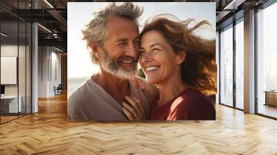 Happy smiling mature senior couple posing together  Wall mural