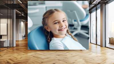 little girl at a Children's dentistry for healthy teeth and beautiful smile Wall mural