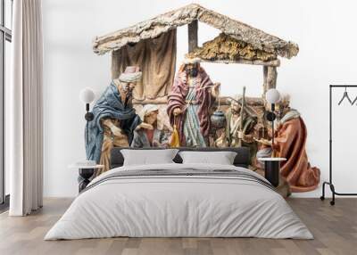 Three Wise Kings and Holy Family Christmas Ceramic Figurines	 Wall mural