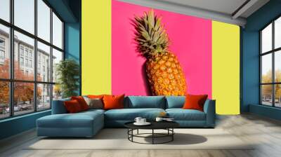 Summer Pineapple on a bright background Wall mural