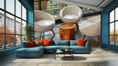 A set of three chairs Wall mural