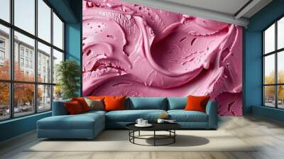 Close-up texture of pink ice cream. Wall mural