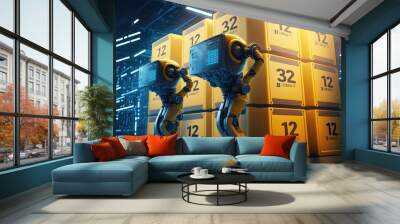 Generative AI Future Technology 3D Concept smart warehouse technology Wall mural