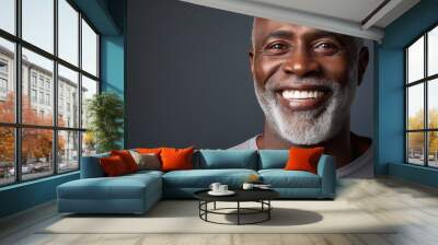 Portrait of handsome mature black man with nice smile Wall mural