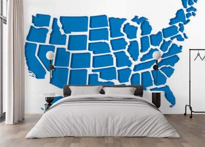 United States 3D Map Wall mural