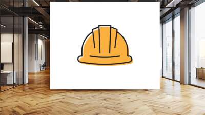 Helmet or hard hat vector icon symbol isolated on white background Wall mural