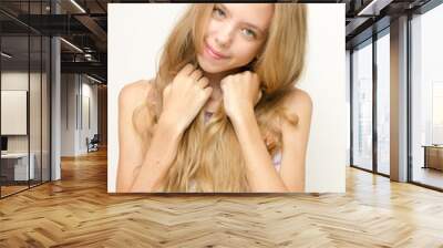 long blond hair of a teenage girl Wall mural