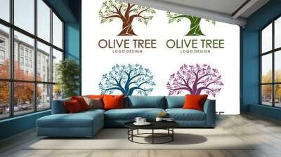 Olive Tree Design Logo Template Wall mural