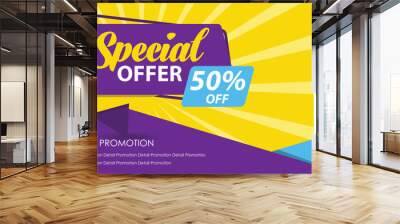 Special Offer Sale Banner Template. Discount Up to 50%. Vector Template Poster Sale Promotion. Wall mural