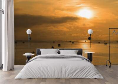 Beautiful view in the morning with sunrise Wall mural