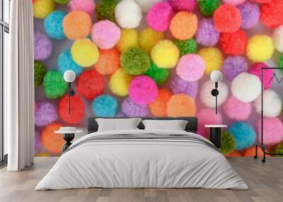 A colorful of Pom Pom  background Wall mural