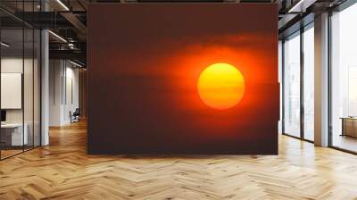 Beautiful golden orange sunset background Wall mural