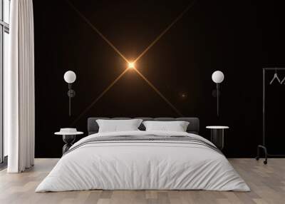 Beautiful optical lens flare effect Golden sun light Wall mural