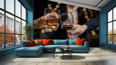 Celebrate whiskey on a friendly party in  restaurant Wall mural