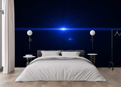 lens flare effect on black background Wall mural