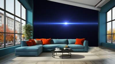 lens flare effect on black blackground Wall mural