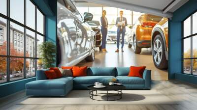 Interaction between the seller and customer for the car purchase was seamless Wall mural