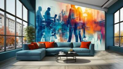 Design art concept abstract contemporary modern background business graphic idea. Work concept art design retro office poster icon hand team success digital ad artwork visual technology research job. Wall mural