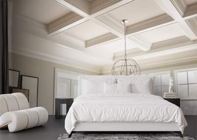 Create a statement ceiling with unique molding or trim Wall mural