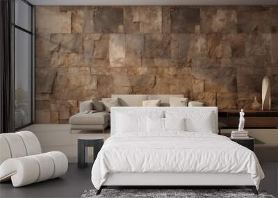 Create a statement wall with a unique material like cork or concrete Wall mural