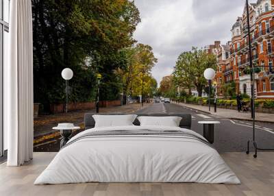 london, uk. july 20, 2021. the famous scenery of zebra crossing at abbey road featured on the cover  Wall mural