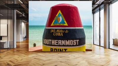 The Key West, Florida Buoy sign marking the southernmost point o Wall mural