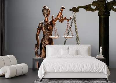 Law and Justice concept image, Gray background Wall mural