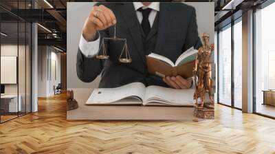 lawyer or judge work in the office with gavel and scale Wall mural