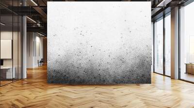 Gradient halftone vector texture overlay. Monochrome abstract splattered background. Wall mural