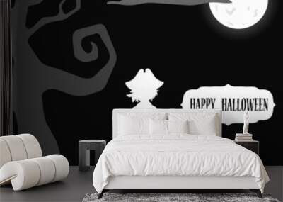 Halloween pirate standing in moon light Wall mural