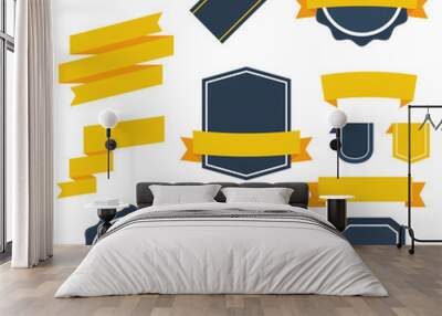 Vector Stickers and Badges Set 2. Flat Style. Wall mural